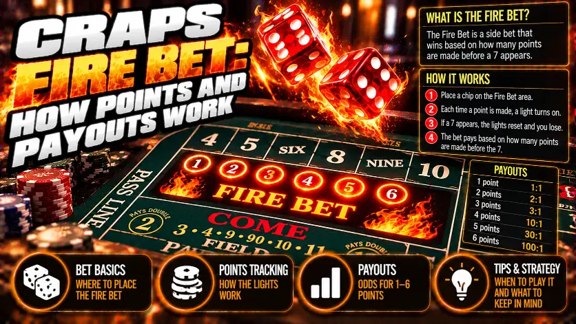 Fire Bet в крэпсе: правила, выплаты и вероятности