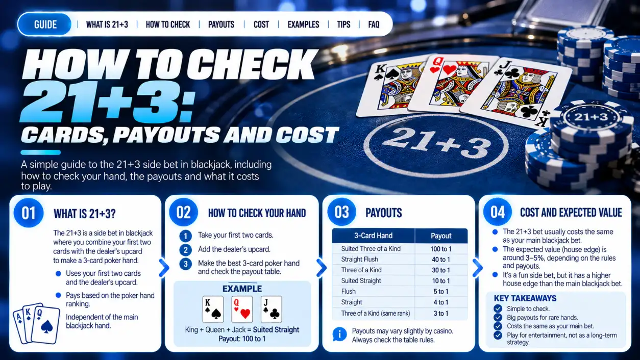 21+3 Blackjack Side Bet: Paytables and Expected Cost