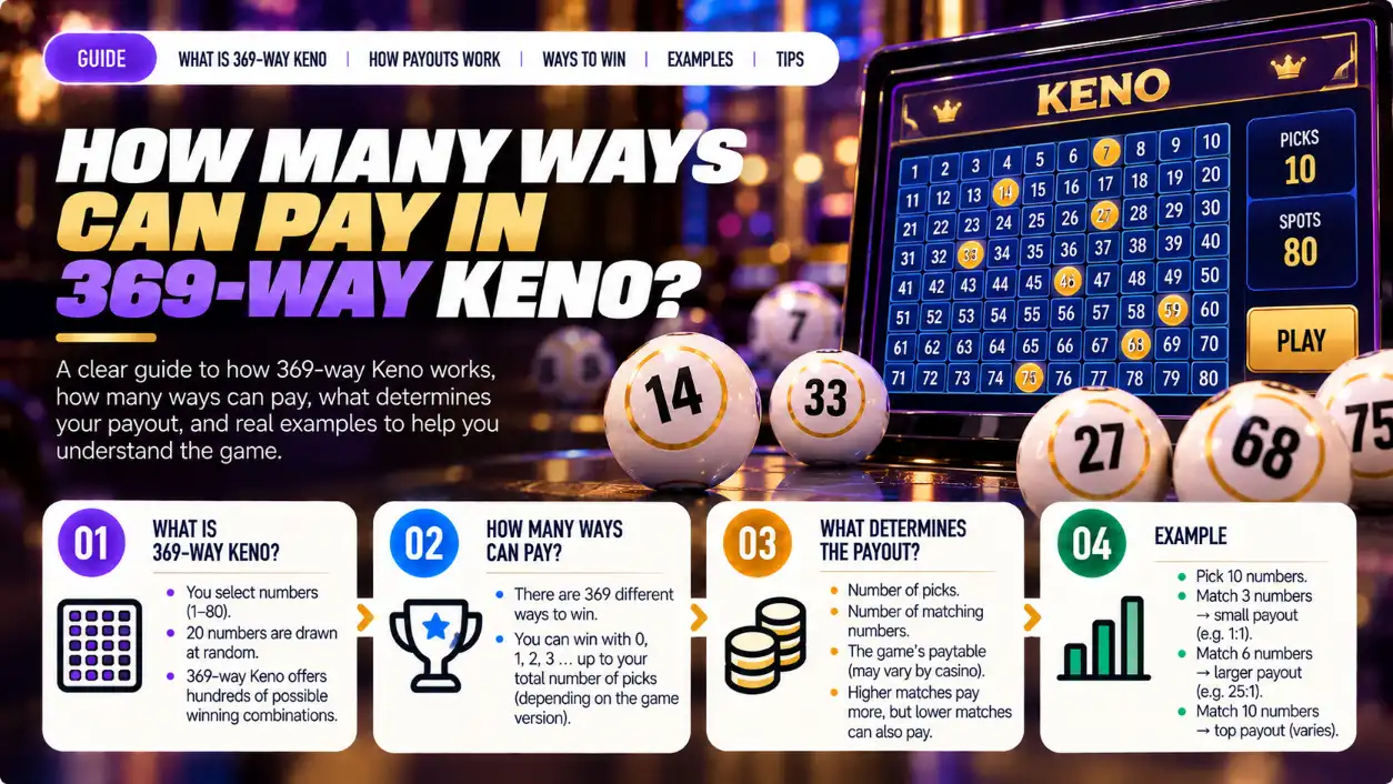 369-Way Keno: 7 карт и выплаты за раунд