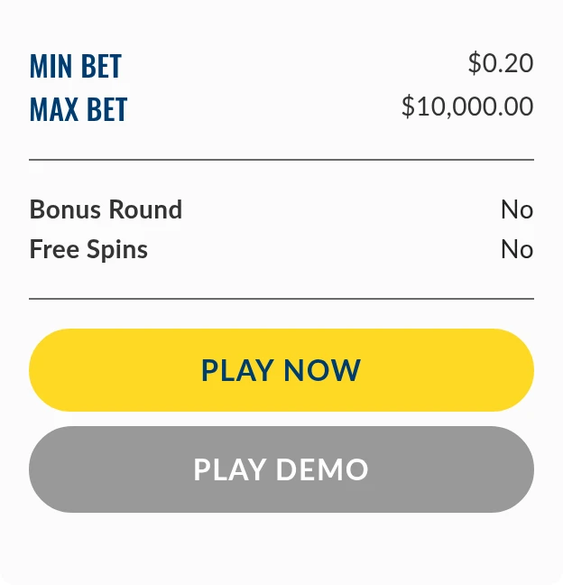 OLG’s English Red Door Roulette card showing minimum and maximum values, Bonus Round and Free Spins fields, and the Play Demo button