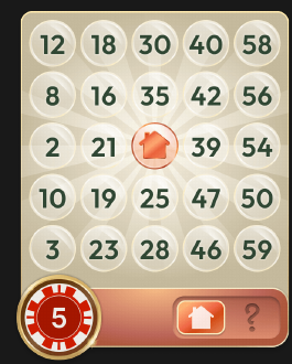 A single Free Space bingo card with its centre already marked in the historical English rules