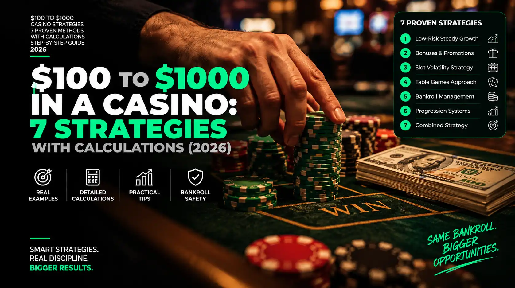 Turn $100 into $1000 at a Casino: Odds and Risks