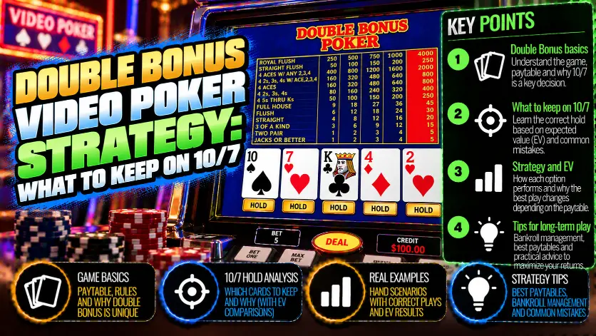 Стратегия Double Bonus в видеопокере: решения на 10/7