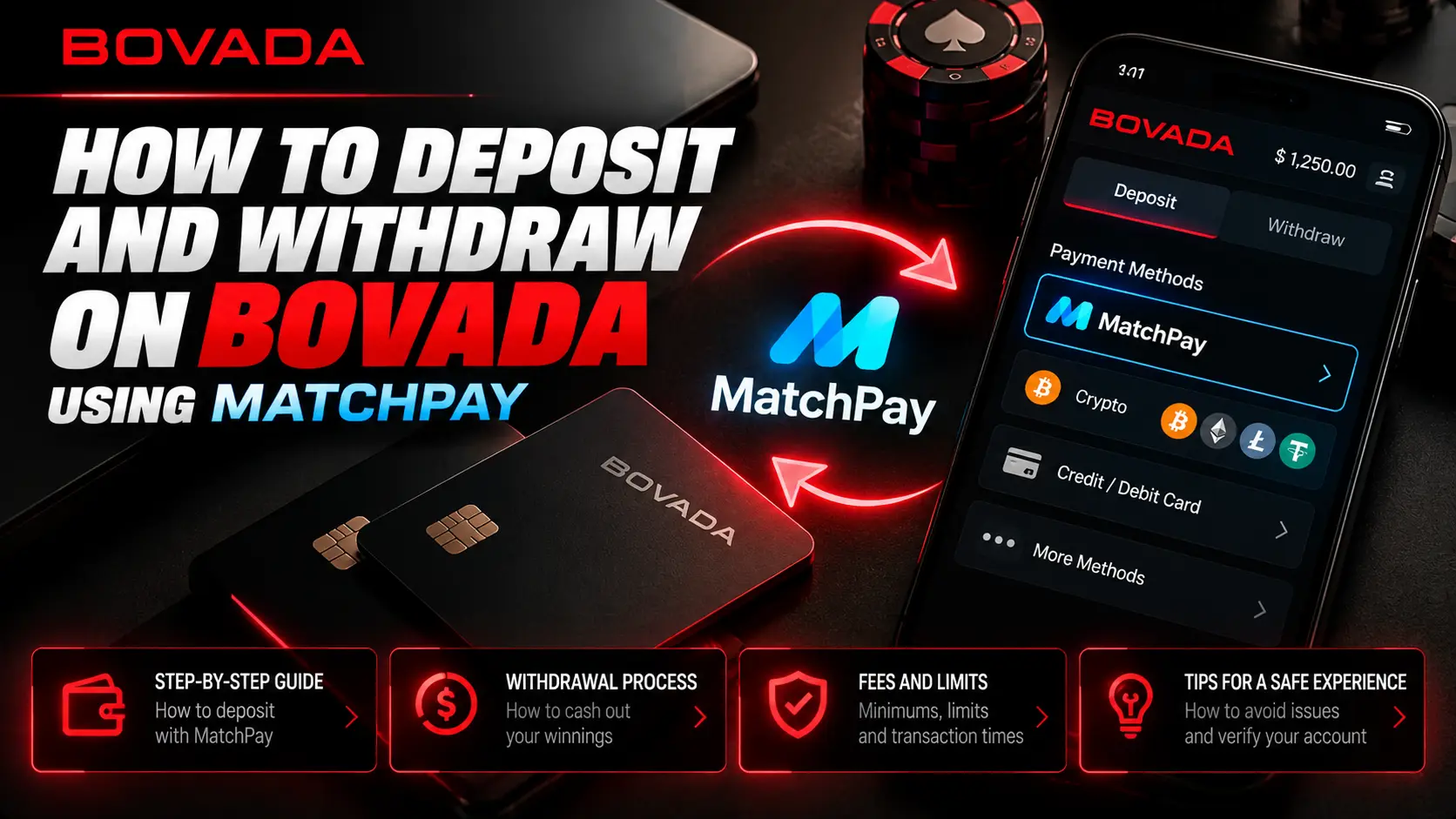 Bovada MatchPay: пополнение, вывод и лимиты