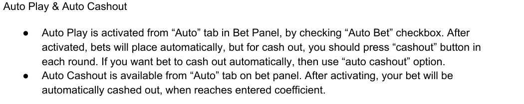 English Aviator instructions explaining Auto Bet and Auto Cashout