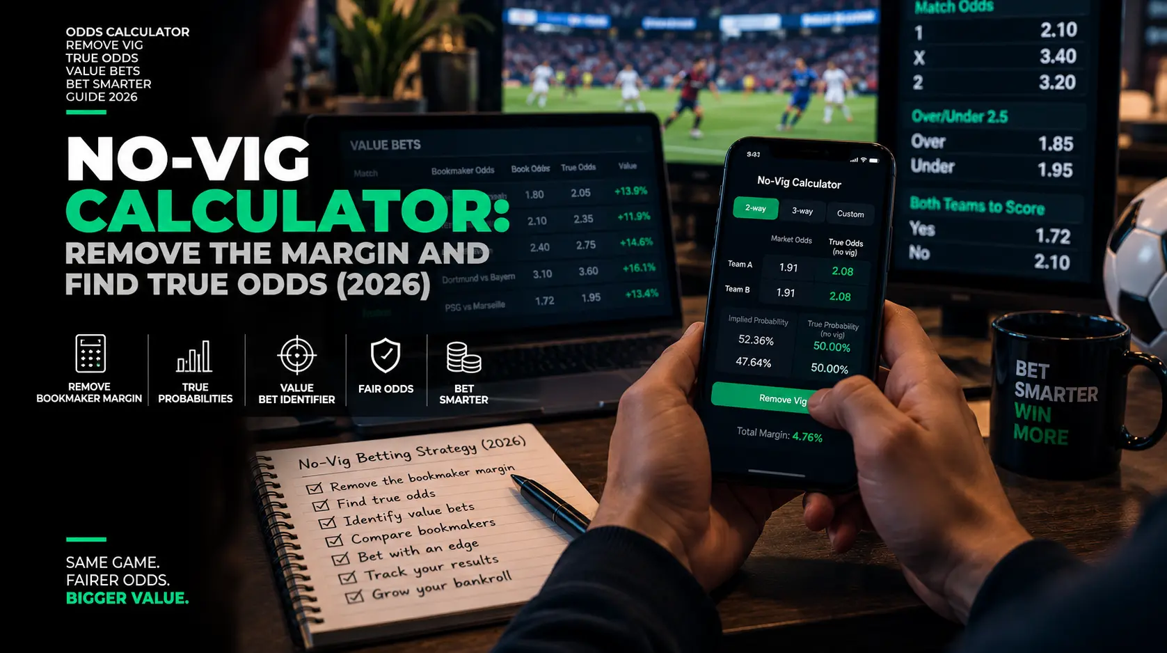 No-Vig Calculator: Remove Margin and Read Fair Odds