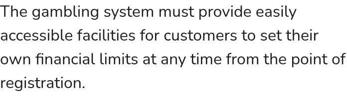 English-language excerpt from the UK Gambling Commission's RTS 12 standard on financial limits for remote gambling