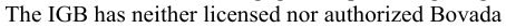 The IGB has neither licensed nor authorized Bovada