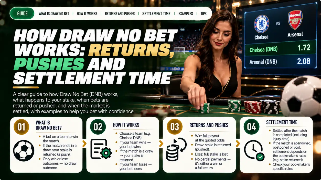 Draw No Bet Explained: Win, Draw, Loss and Settlement