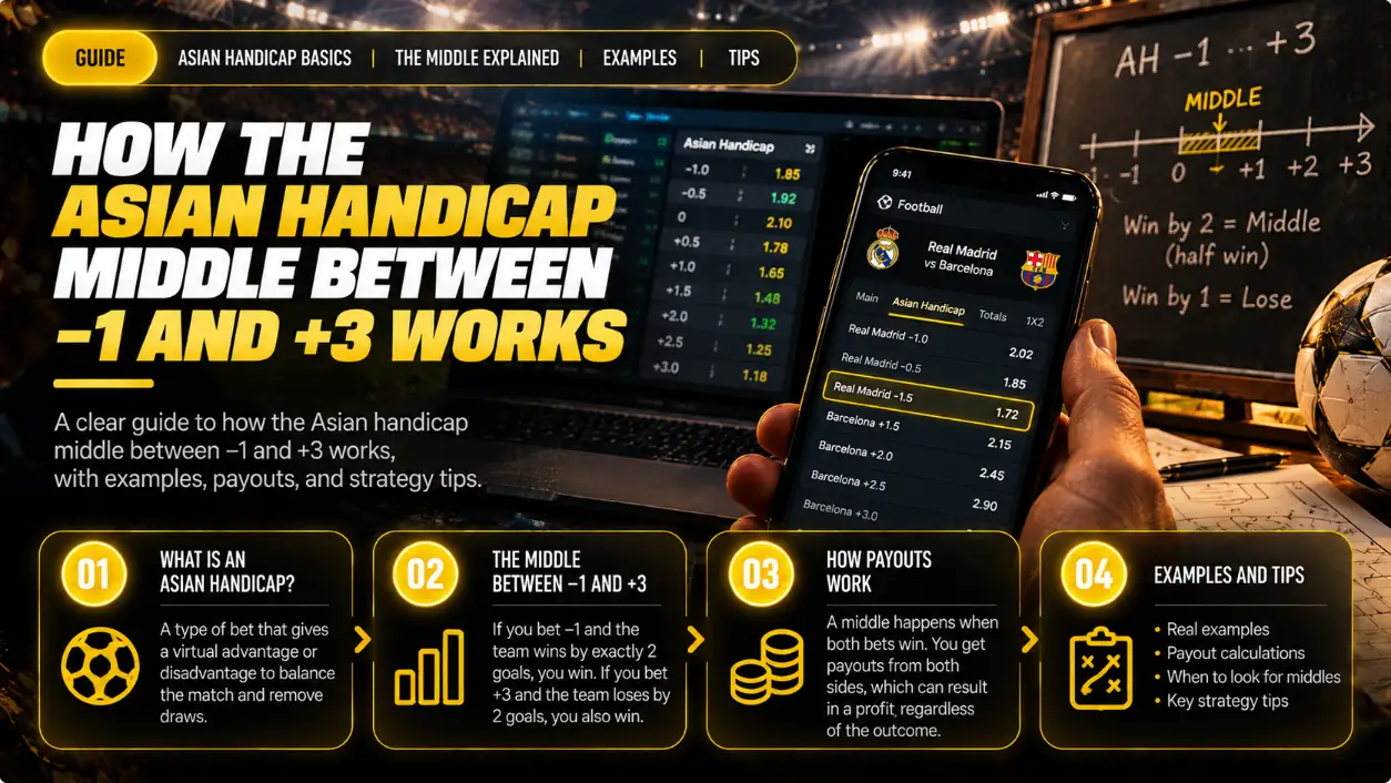 Betting Middle: Football −1/+3 Spread Calculator