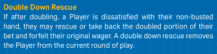 English-language Fallsview brochure excerpt explaining double down rescue