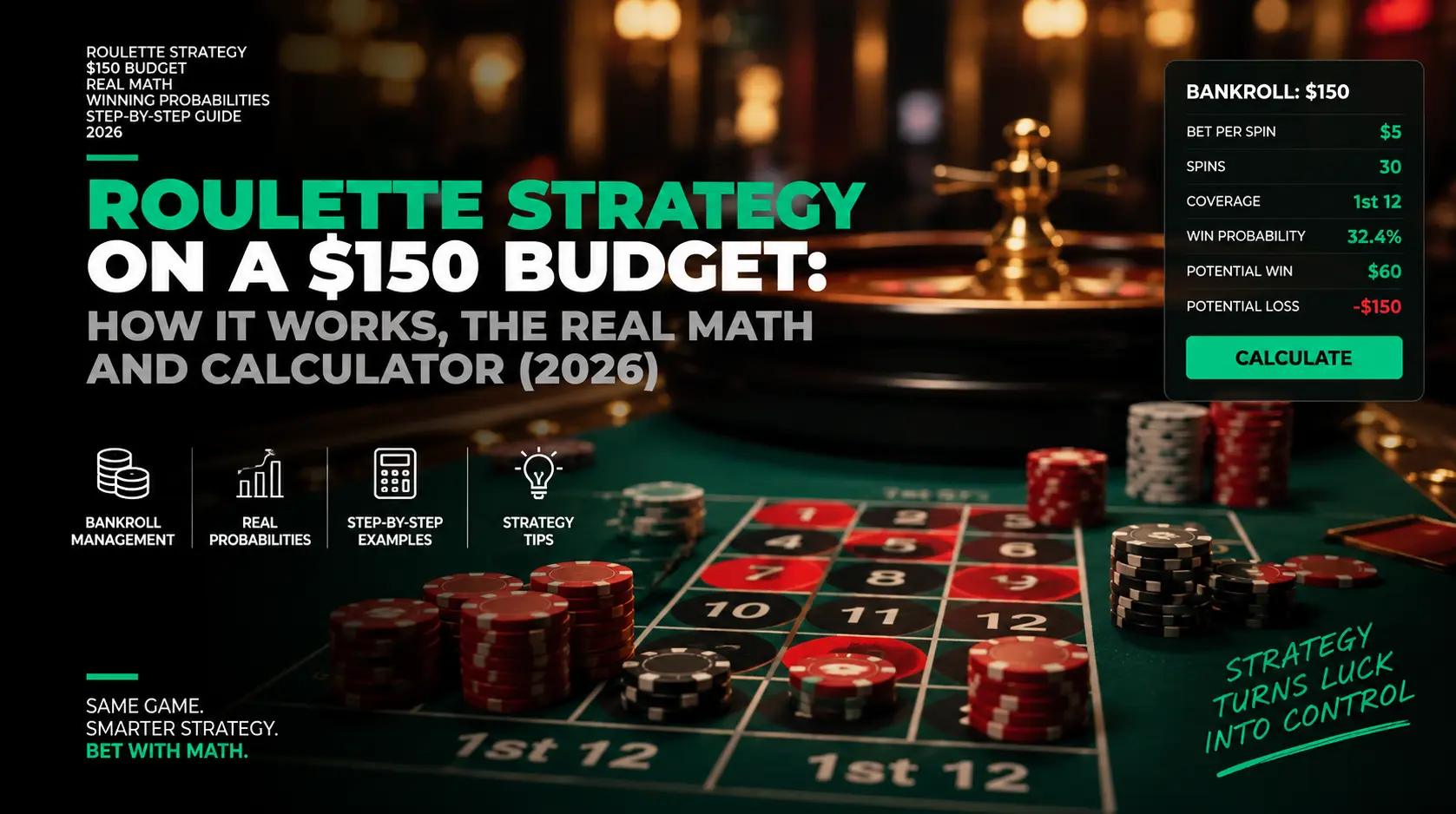 150 Dollar Roulette Strategy: Bets and Calculator