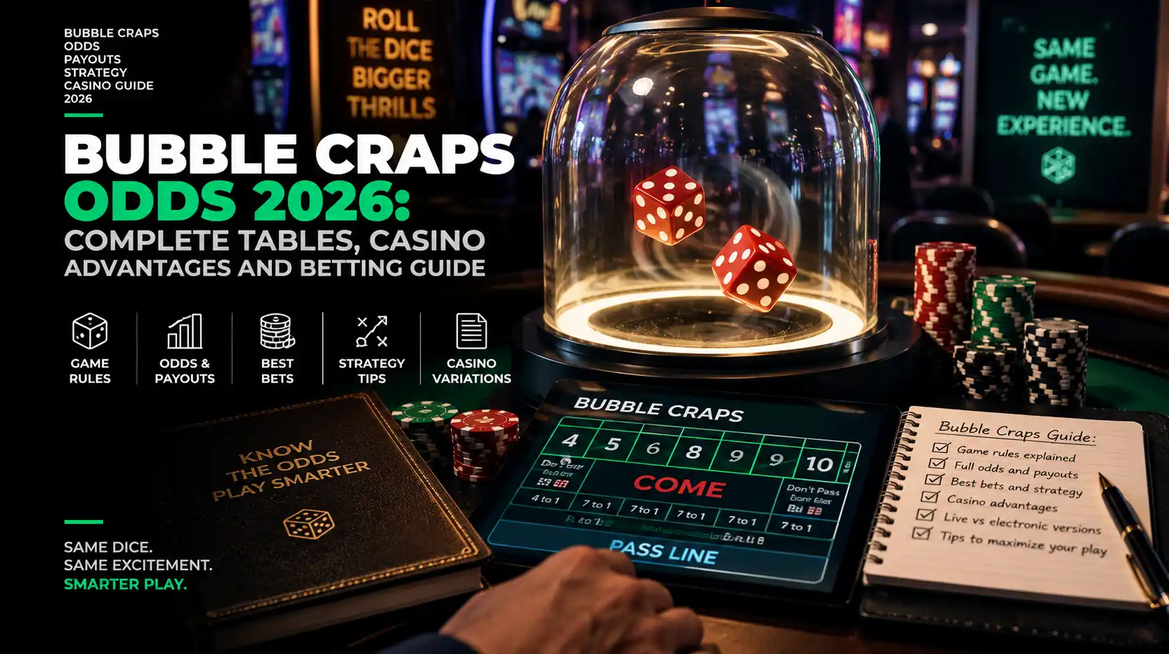 Шансы и выплаты Bubble Craps: таблица и фри-оддс